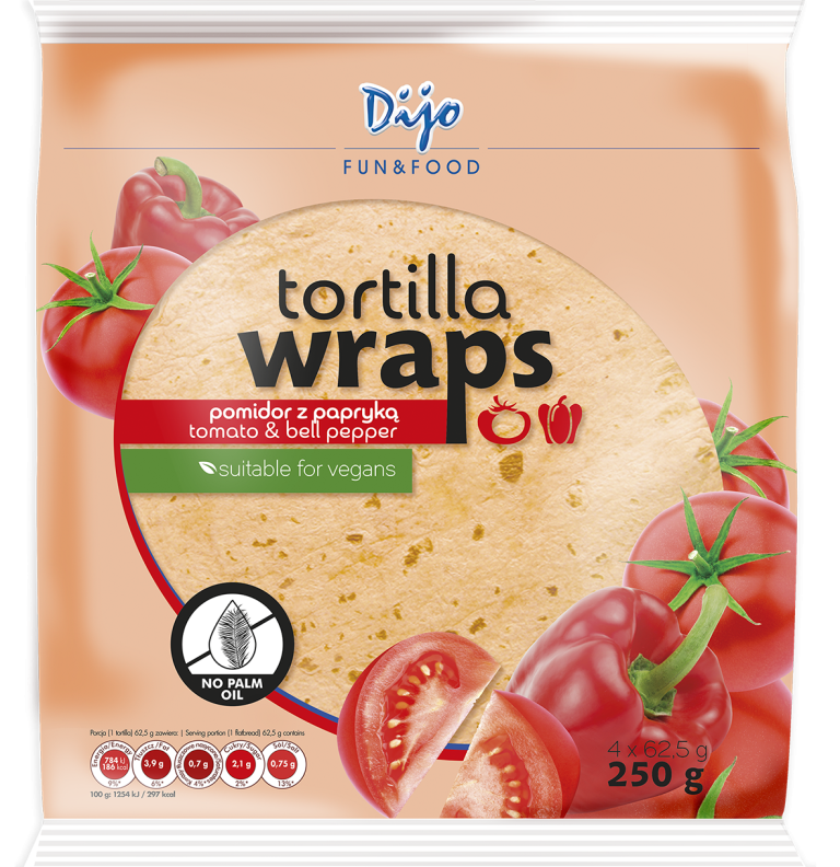 Тортилья томатна 25см 250 г 4 шт